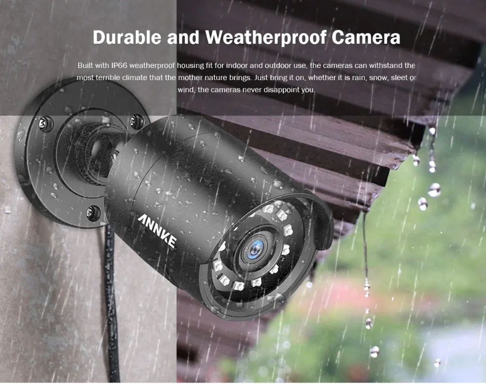 ANNKE 4CH 1080P охранная видео CCTV система 5в1 1080N H.264+ DVR с 4X HD TVI Смарт ИК Пуля Всепогодная камера наблюдения