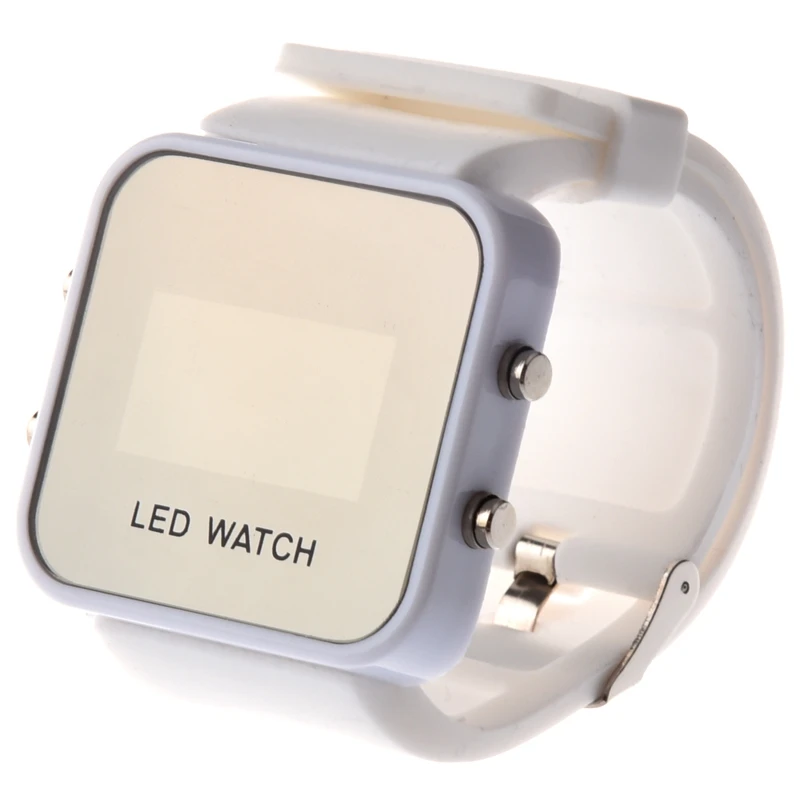 Mirror Men Lady LED Digital Sport Unisex Watch Gift Jelly(Only White Now) | Электроника