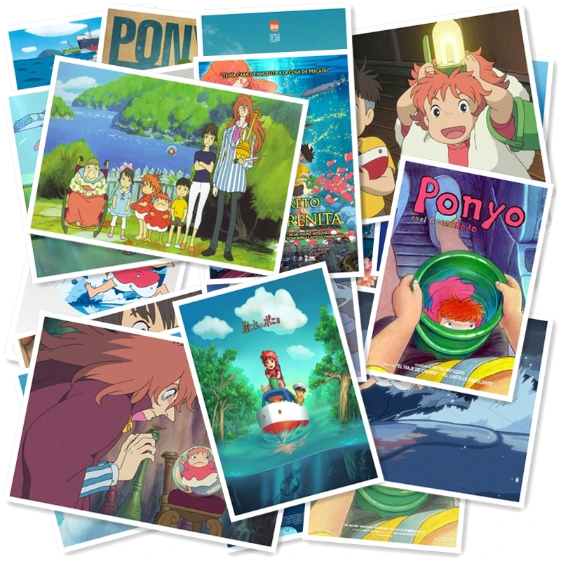 A1-60# Ponyo on the Cliff 20/шт. Серия стикеров для домашнего декора, для холодильника, стильный Дорожный чемодан с граффити, стильная Водонепроницаемая наклейка s
