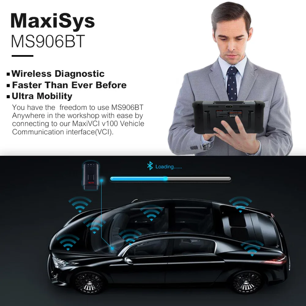 AUTEL MaxiSys MS906BT OBD2 сканер автомобильный диагностический инструмент ключ программист сканер лучше, чем DS808 DS708 launch x431