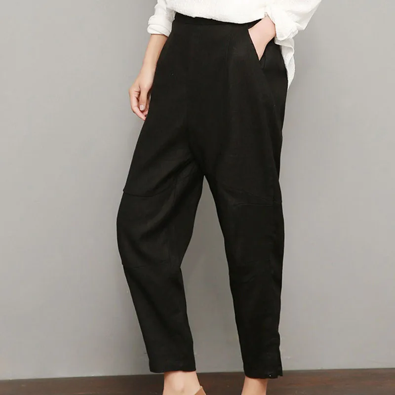 

Women's pants 2020 New Summer Slim High Waist Was Thin Nine Pants Linen Korean Thin Section Casual Trousers Little pants pants
