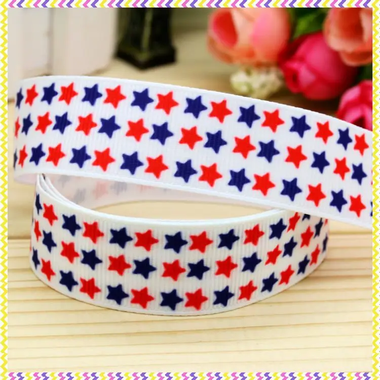 7/8 дюймов Бесплатная доставка звезды 4 июля печатная корсажная лента Материал головные уборы украшение для вечеринки Diy оптовая продажа OEM 22 мм P4039