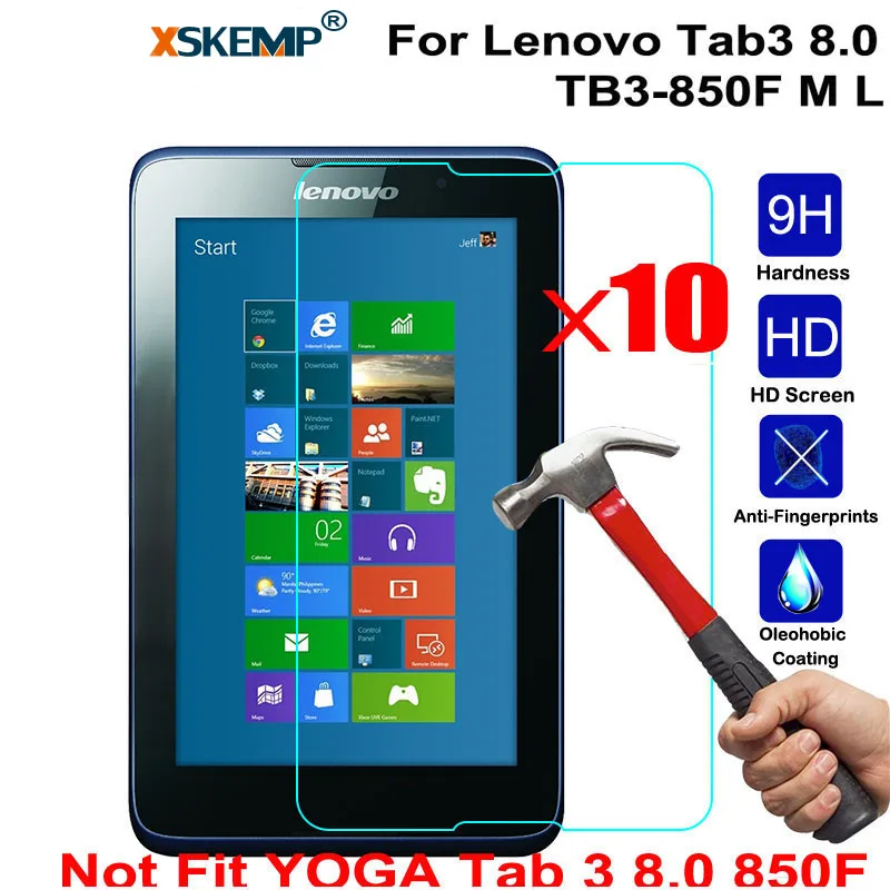 XSKEMP 10 шт./лот 9H Premium защита для экрана из закаленного стекла Lenovo Tab3 8 0 TB3-850F M L Tablet PC HD