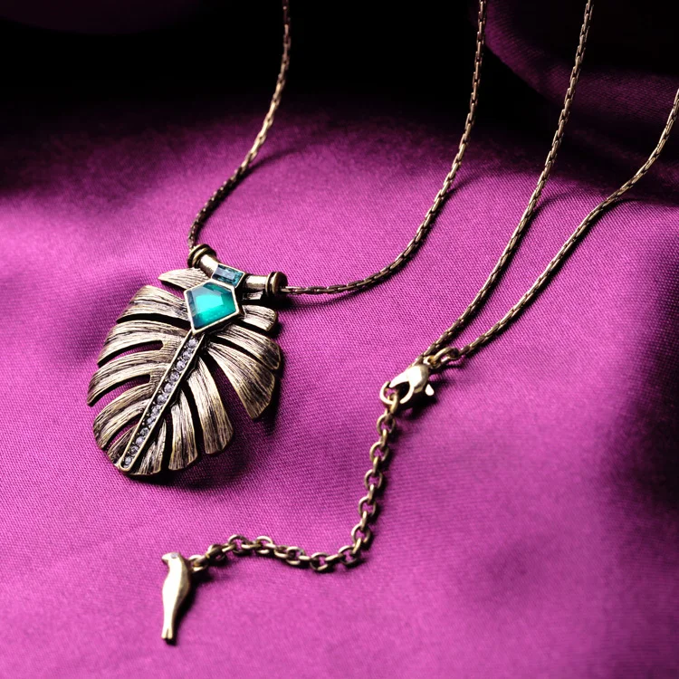 Women Major Suit Fashion All Match Alloy Pendant Green Necklace Long Chain Hot Sale New Look | Украшения и аксессуары