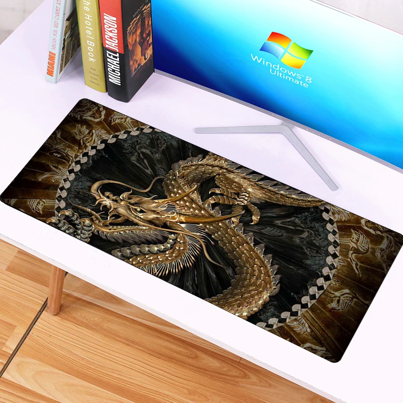 Коврик для мыши с китайским драконом большой нескользящий игровой коврик