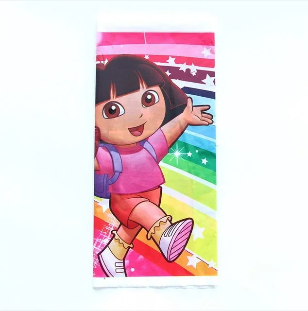 Dora 108*180 см Красавица и Чудовище одноразовая скатерть полиэтиленовая скатерть для День рождения украшения скатерть на стол - Цвет: Dora