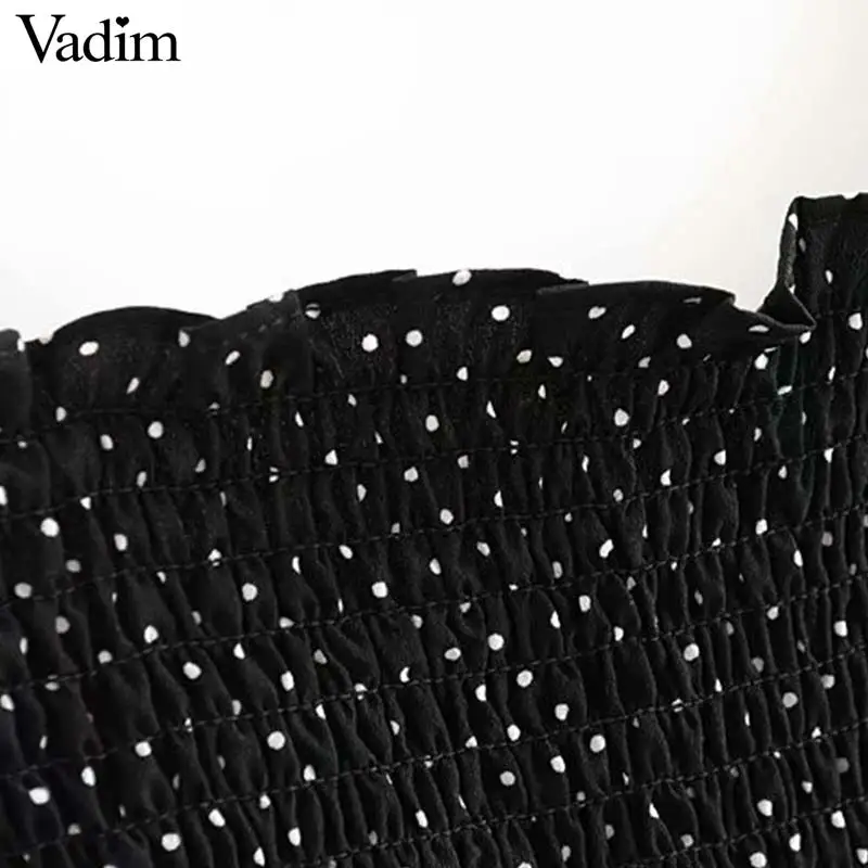 Vadim женское мини-платье с принтом в горошек милое платье вырезом лодочкой пышным
