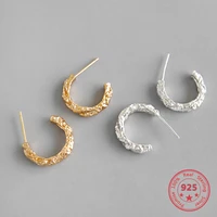 bitwbi s925 sterling silver irregular semicircle earring for women bridal wedding vintage charm earring gift