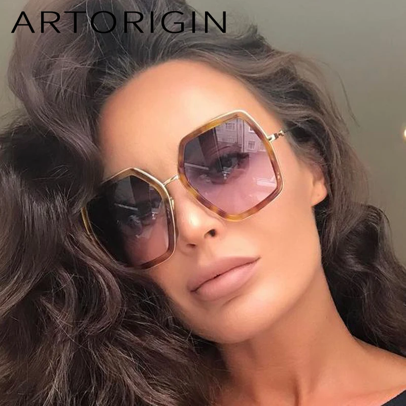 ARTORIGIN Модные солнцезащитные очки для женщин с Большой шестигранной большой