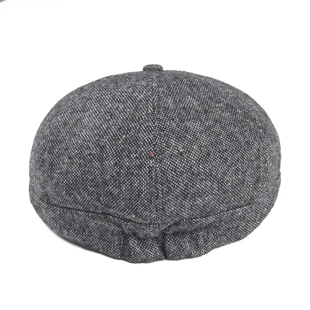 VOBOOM Newsboy Cap Men Women Flat Caps Wool Tweed Herringbone Ivy Hat 8 Panel Baker Boy Hats Driver Cabbies Boina Beret 111 |