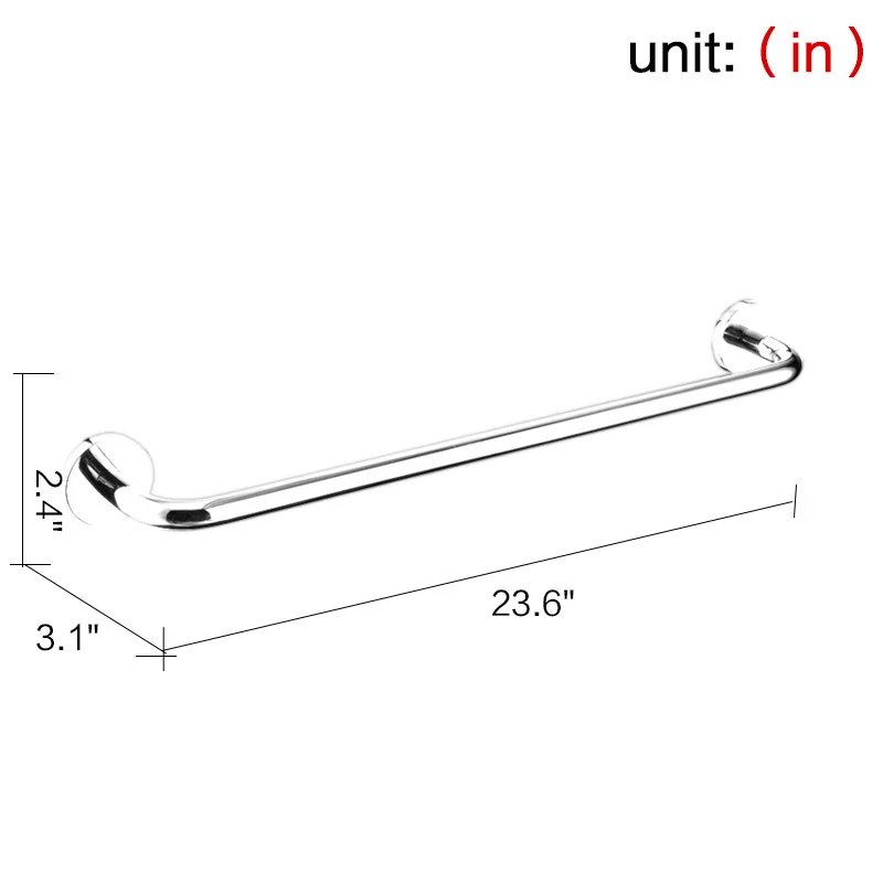 

Free Shipping SUS 304 Stainless Steel SingleTowel Bar Square Towel Rack In The Bathroom Wall Mounted Towel Holder Q1003