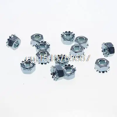 Lot100 метрические M4 оцинкованные стальные шестигранные гайки K Lock наружные