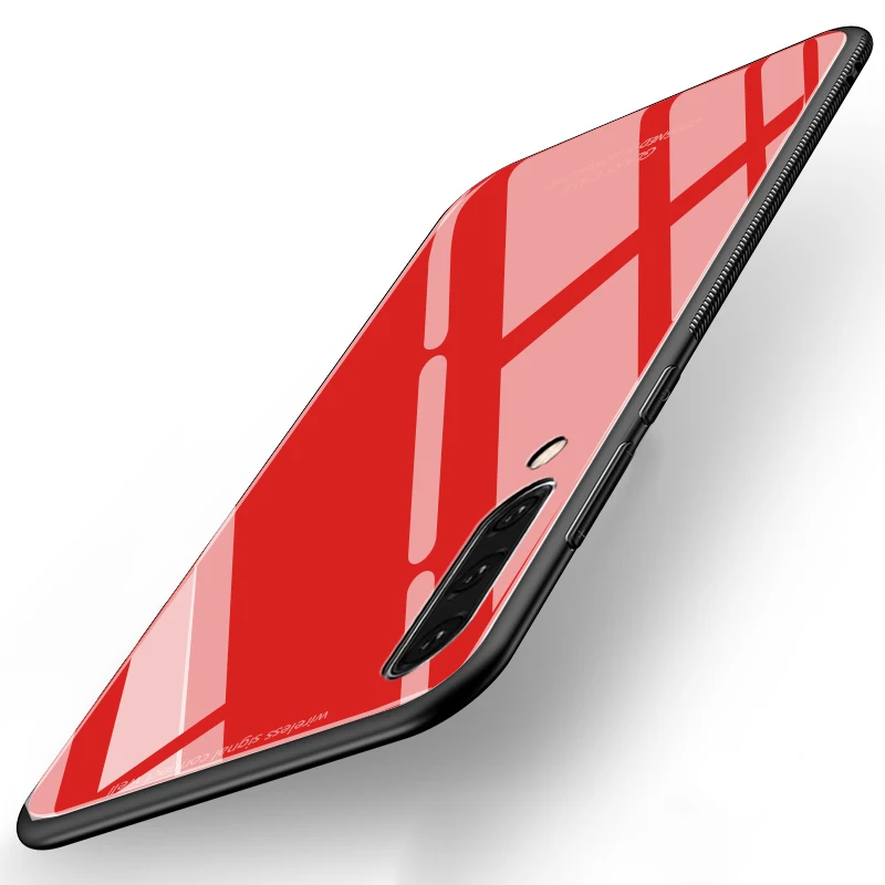 Чехол chyi для samsung galaxy a50 a30 a70, чехол, стекло, твердая задняя крышка, мягкая силиконовая рамка, противоударный защитный чехол - Цвет: RED