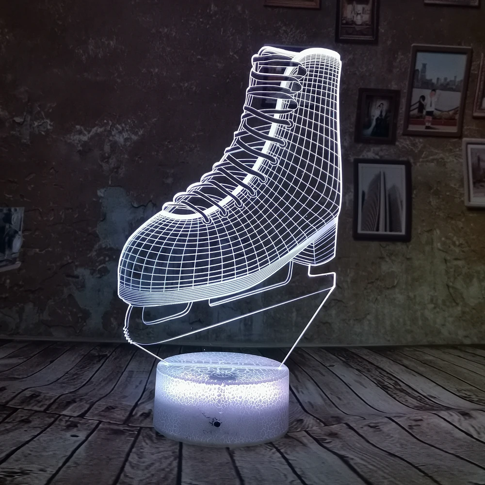 Прямая поставка крутые RGB коньки для льда 3D светодиодный ночник цветной 7 видов