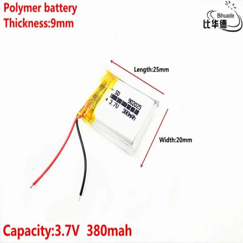 

Good Qulity 3.7V,380mAH 902025 Polymer lithium ion / Li-ion battery for tablet pc BANK,GPS,mp3,mp4