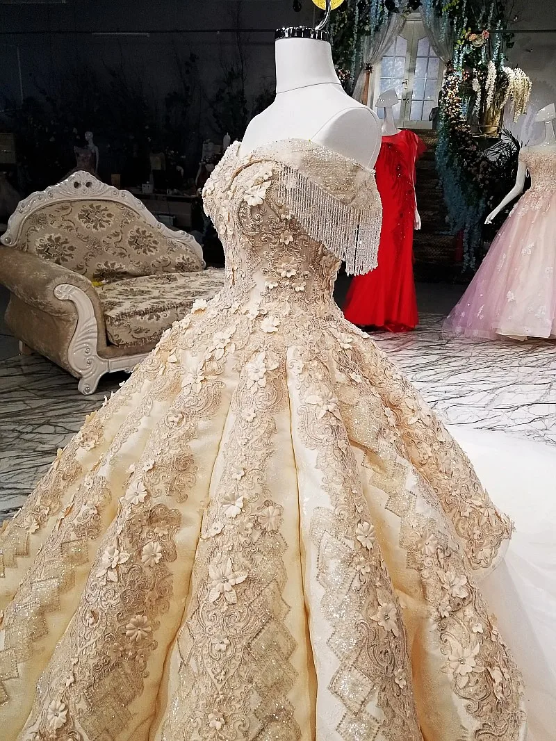 LS65411 большая юбка свадебное платье без рукавов золотые шампанское цвет вечерние платья