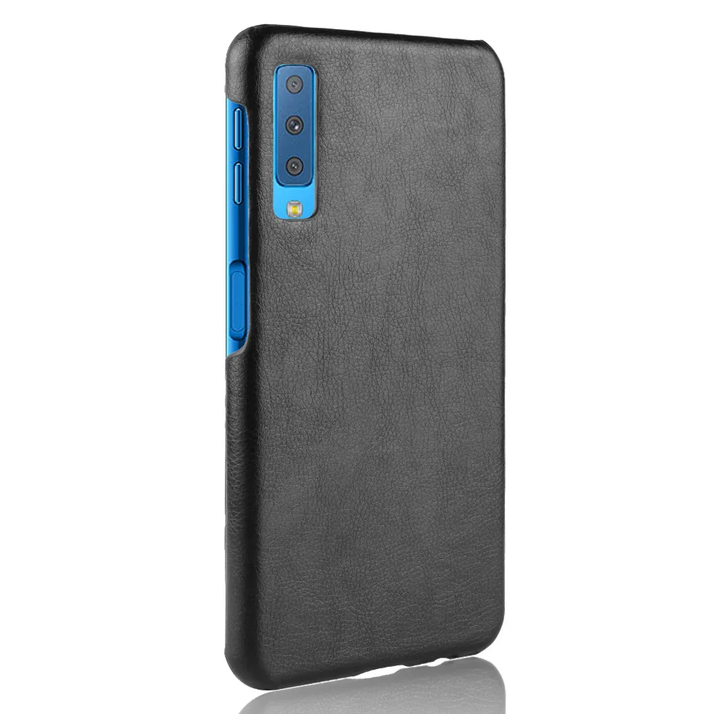 Для Samsung Galaxy A7 2018 чехол личи Кожа шаблон PU кожа и PC Обложка книги для SM-A750F A750F
