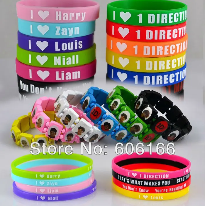 Силиконовый браслет с надписью I Love One Direction 24 шт./лот|gift jewelry box|jewelry mp3jewelry mold |