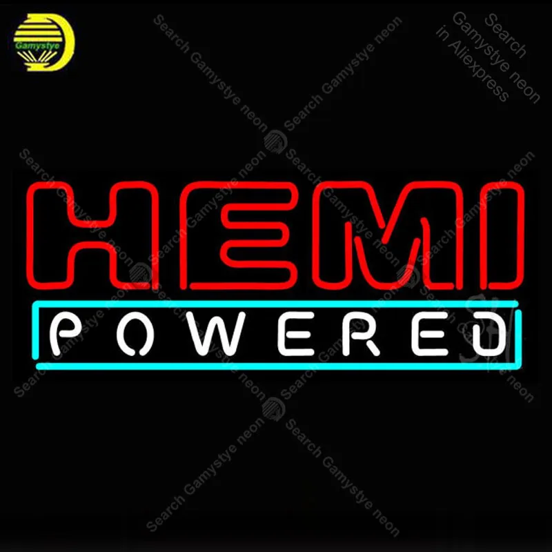 

Neon Sign for Hemi Powered neon bulb Sign Beer Bar Pub Neon lights Sign glass Tube Iconic Advertise Light Game Room Bar Signs