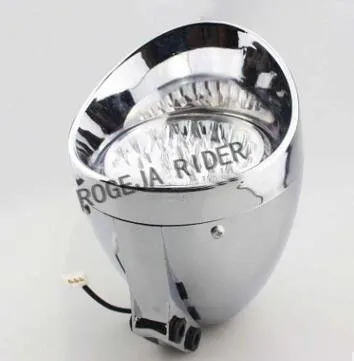 Мотоцикл custoсветодиодный LED Пуля Chrome фар белый свет для Чопперы Харлей круиз Honda