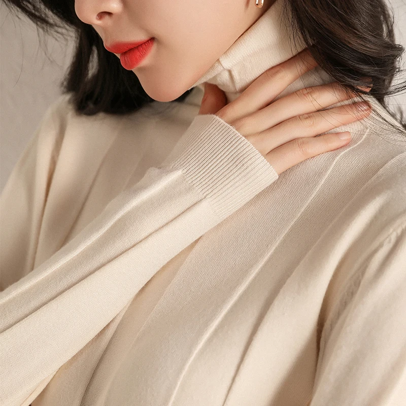 Pile of collar sweater women's solid color bottoming shirt 2018 autumn and winter new pullover turtleneck | Женская одежда