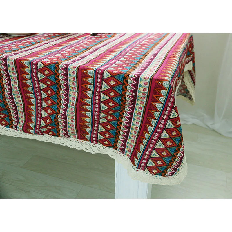 Народный обычай Скатерти Ретро хлопок/лен S с принтом дома покрытие стола зеленый