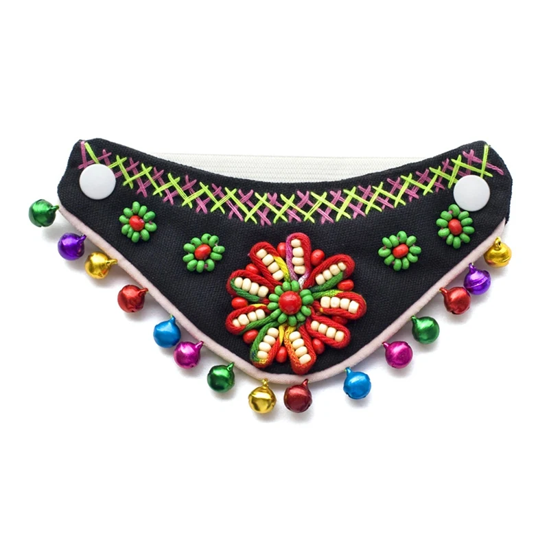 

Pet Dog Bandana Bibs Cat Chinese Minority Style Scarf Collar Adjustable Pet Neckerchief Scarf Saliva Towel Pet Grooming Supplies
