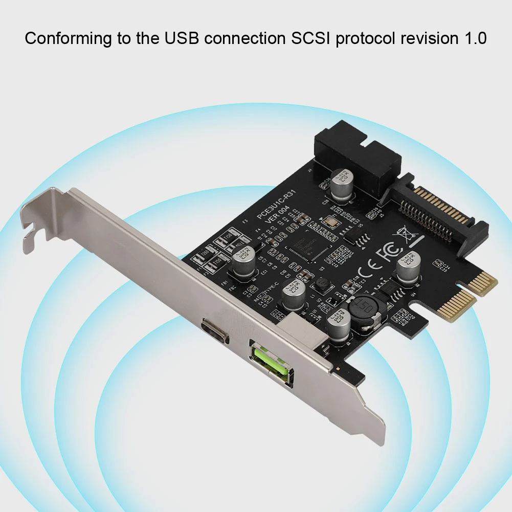 USB3.1 type-C карта расширения 19PIN Передняя BC1 Быстрая зарядка+ USB-C конвертер карта PCI-Express добавить на карту