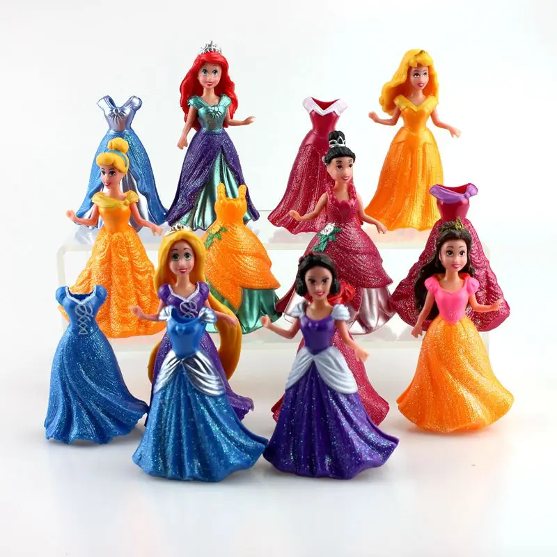 Игрушки Disney 14 шт./лот мультяшное аниме принцесса Белоснежка Русалка Набор