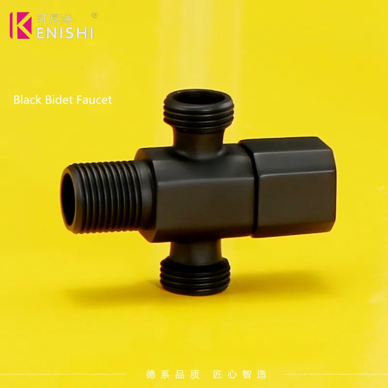 Новый черный угловой клапан Kenishi для кухни ванной туалета стопорный холодной и