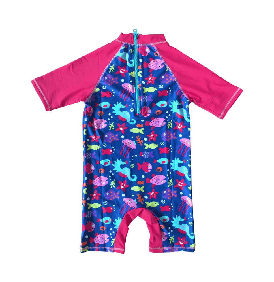 Bonverano (TM) купальник для маленьких девочек UPF 50 + защита от ультрафиолета S/S сзади