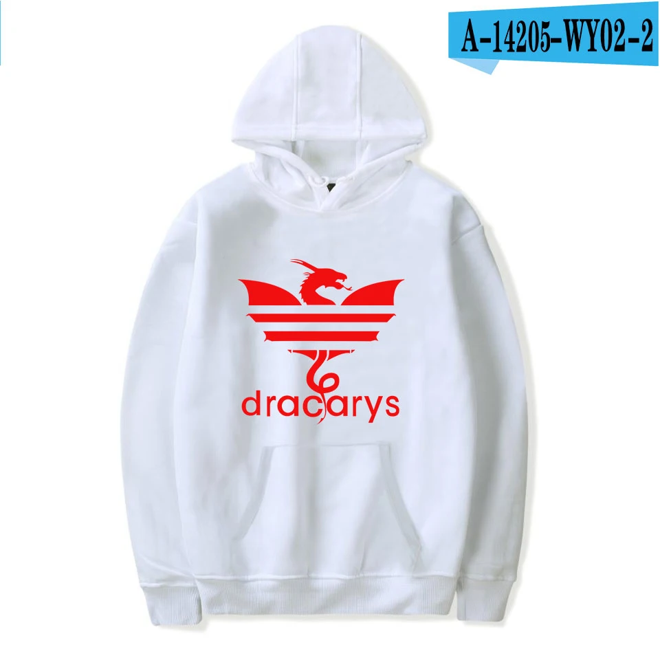 Dracarys толстовки и кофты с принтом аниме-Толстовка Осень г. Игра престолов Кофты для мужчин/wo мужчин негабаритных японский пальто - Цвет: White