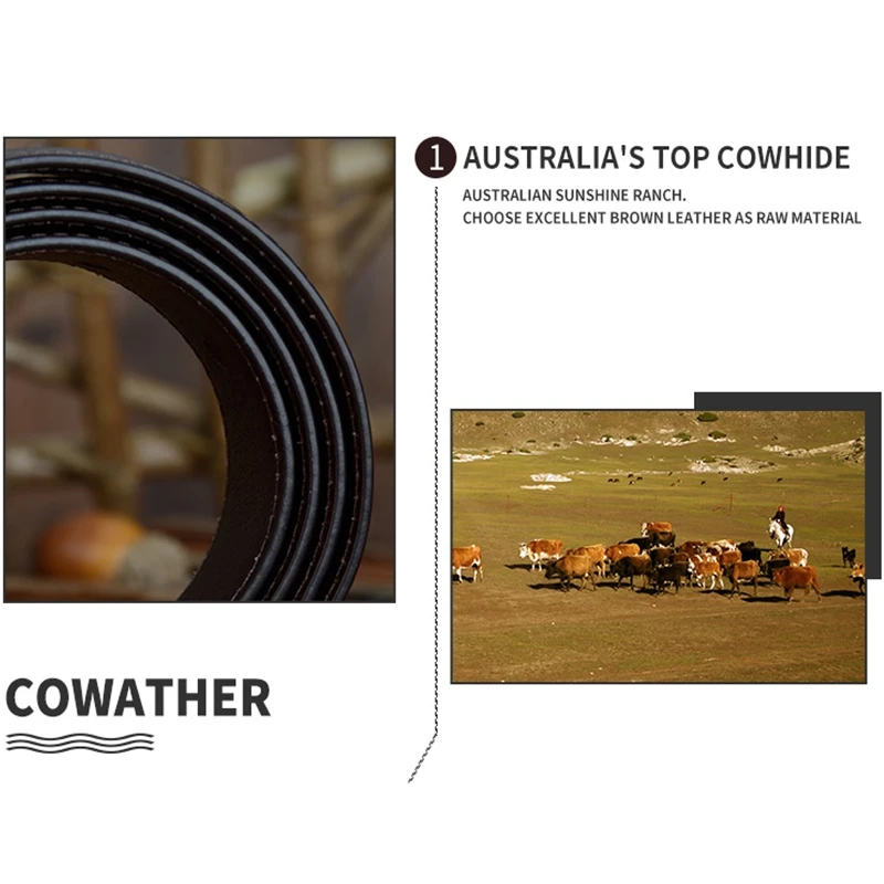COWATHER 2019 Топ Корова Натуральная кожа мужские ремни для модные джинсы стиль пряжка