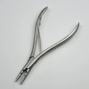 Плоскогубцы для наращивания волос из нержавеющей стали с 2 отверстиями, многофункциональный инструмент для наращивания волос, петля с микрокольцом для удаления волос, 180 мм