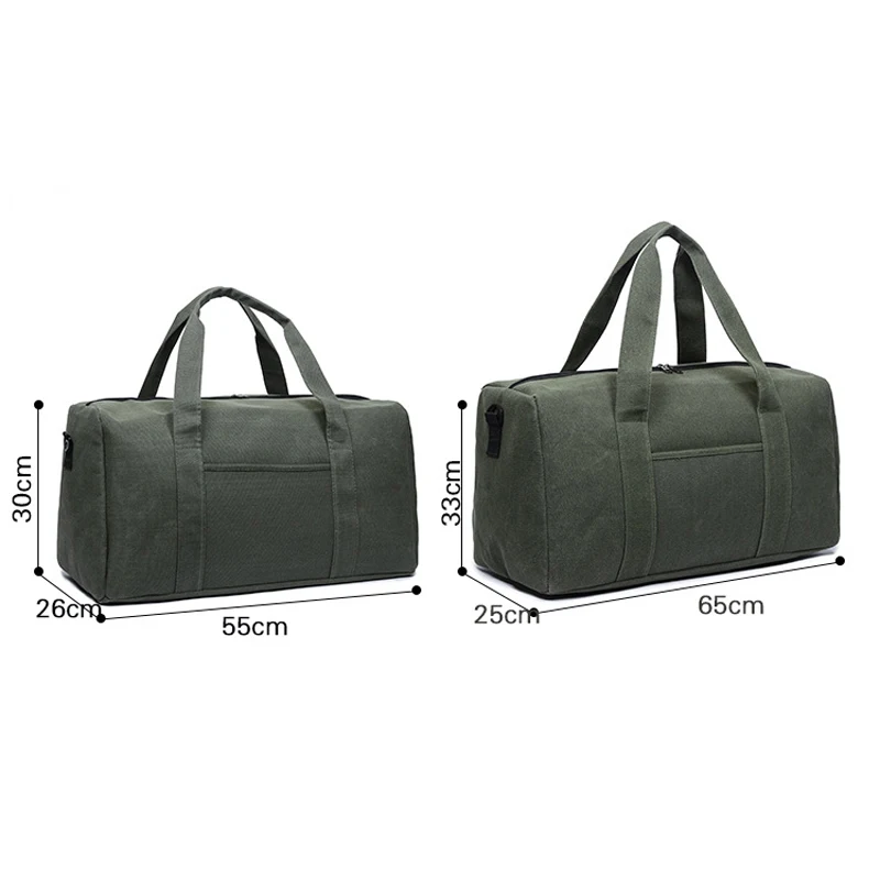 Холщовая Дорожная сумка на молнии для мужчин однотонная вместительная