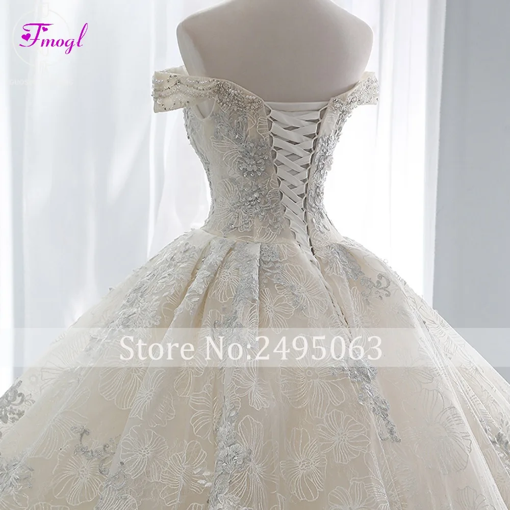 Fmogl Vestido de Noiva/кружевное свадебное платье трапециевидной формы с аппликацией в