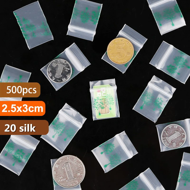 HARDIRON 500 шт Мини PE Сумки с замком на молнии маленькие предметы сумка для хранения пластиковая упаковка мешочек серьги кольцо кулон упаковка сумки