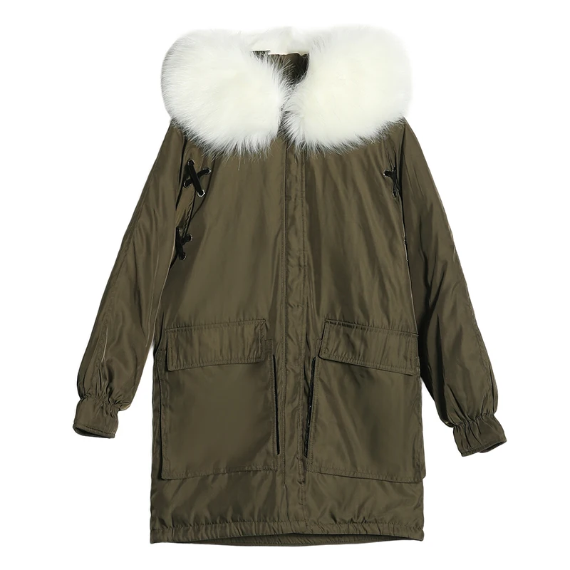 Высокое качество 2019 зимняя куртка женская с капюшоном меховым воротником