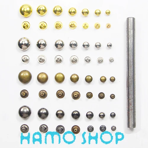 

1 Press Tool+200P/lot 12mm Mix Color Metal Round Rivet Spike Studs Rapid Punk Rock Leather Craft DIY Fashion Biker Free Shipping