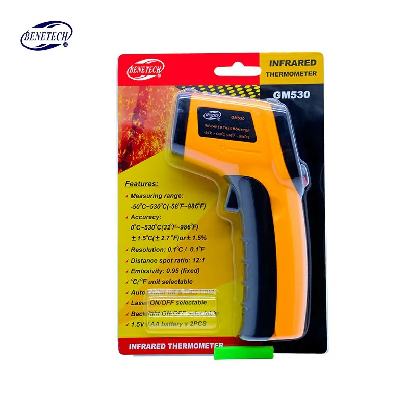 Цифровой Бесконтактный лазерный термометр GM530 -50 ~ 530C (-58 875F) ИК точечный пирометр |