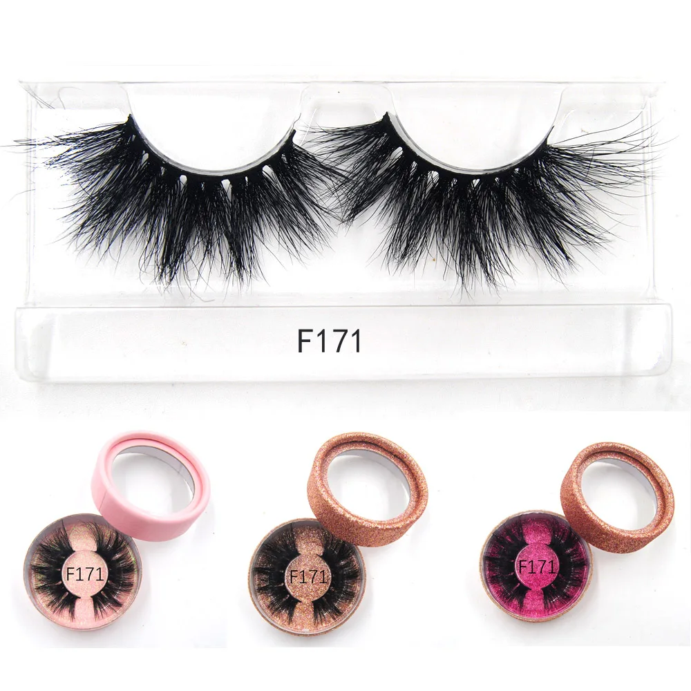 

25mm Long 3D mink lashes F171 extra length mink eyelashes Big dramatic volumn eyelashes strip thick false eyelash