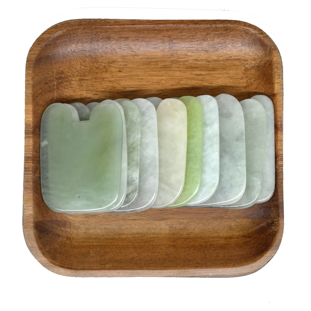 Jade Gua Sha соскабливающий массажный инструмент массажер для тела Когтеточка Guasha stone SPA buffalo скребок для ухода за лицом, против морщин