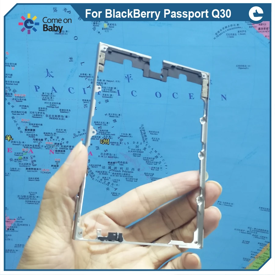 ЖК-экран Q30 для BlackBerry Passport передняя рамка пластина среднего корпуса с кнопкой