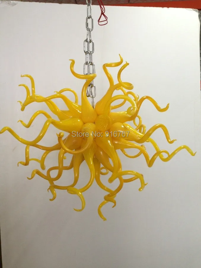 

Free Shipping 2014 Hand Blown Yellow Glass Decorate Lamp