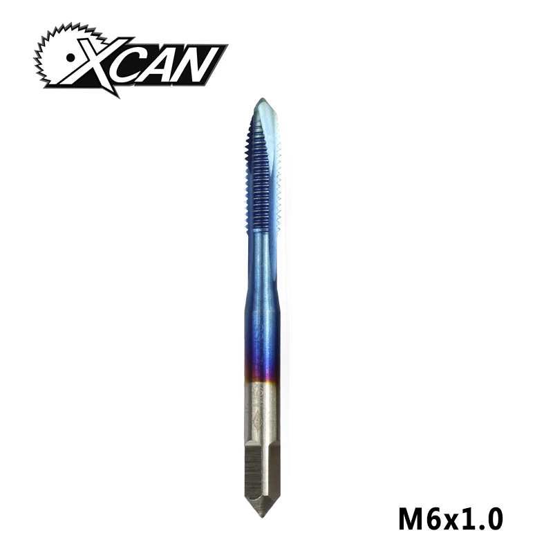 M6x1.0 XCAN 1 шт. M2-M6 нано с синим покрытием резьбовой кран высокоскоростной стальной винт кран прямой хвостовик кран сверло - Цвет: M6x1.0