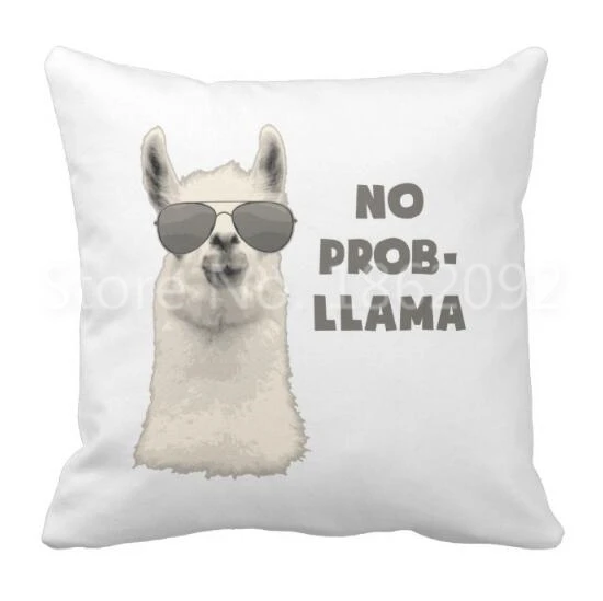 

Funny No Problem Llama Gifts Throw Pillow Case Hot Novelty Llama Llamas Cushion Cover Polyester Square Printed Pillows Sham Gift