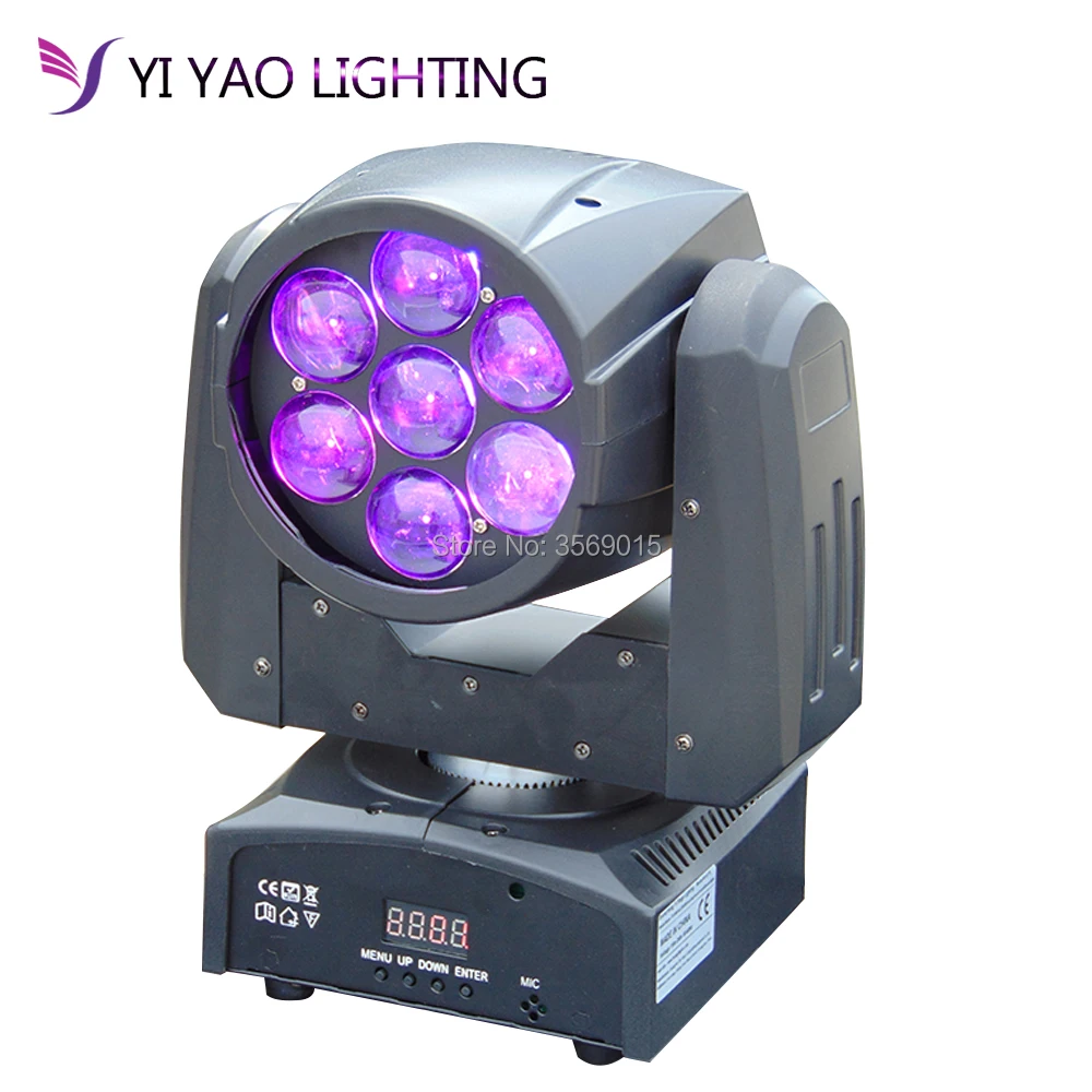 Zoom wash moving head 7x12W RGBW 4in1 LED Mini DJ dmx сценический свет|Эффект освещения сцены| |