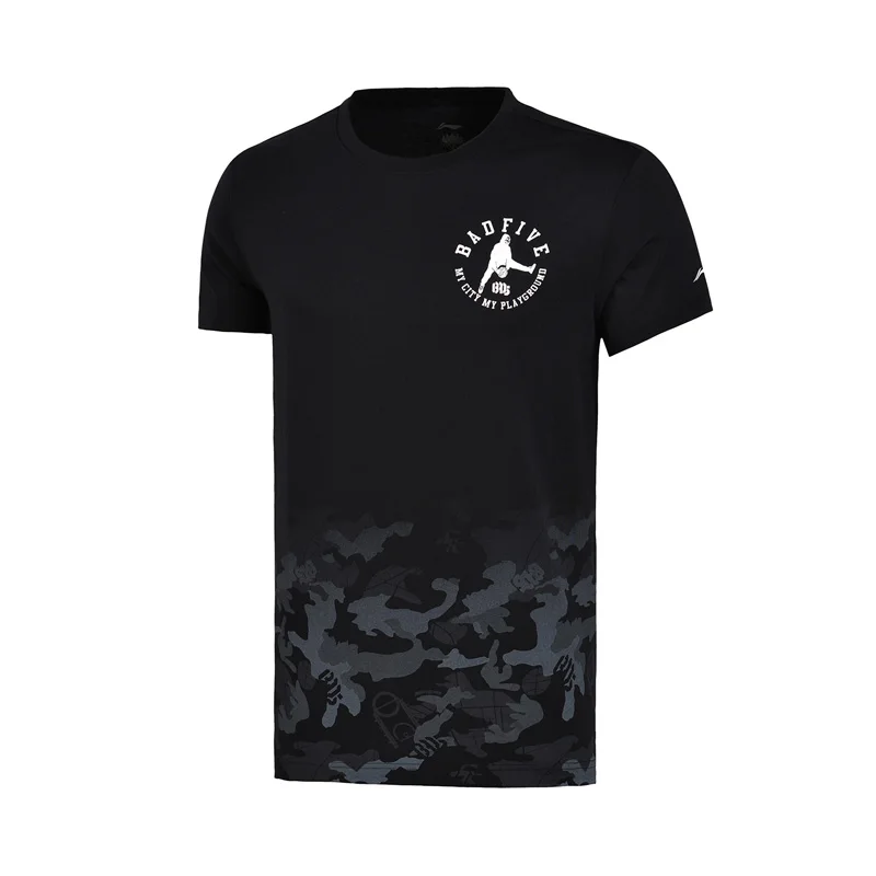 (Распродажа) Li Ning BAD FIVE Мужская баскетбольная футболка из джерси 62% хлопок 38% модал