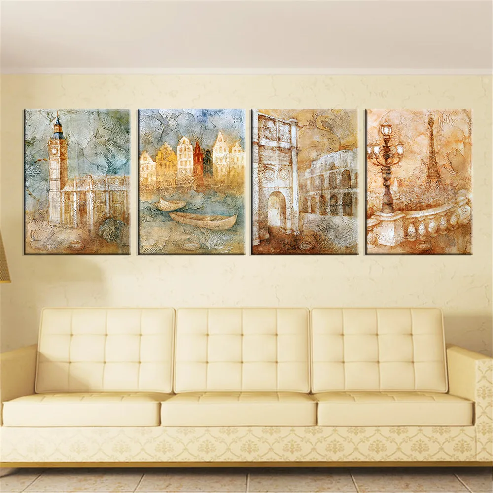 Лондонский Городской пейзаж холст художественная Настенная картина украшение