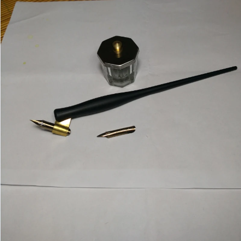 Каучуковая ручка для каллиграфии набор с 2 перьями 1 функциональный держатель